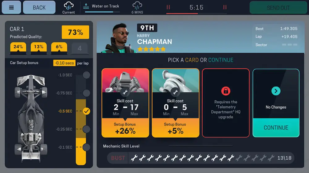 Screenshot of the Motorsport Manager Mobile 3 game