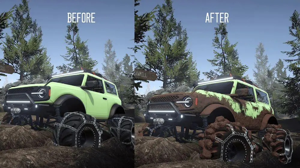 Screenshot of the Mudness Offroad Car Simulator game