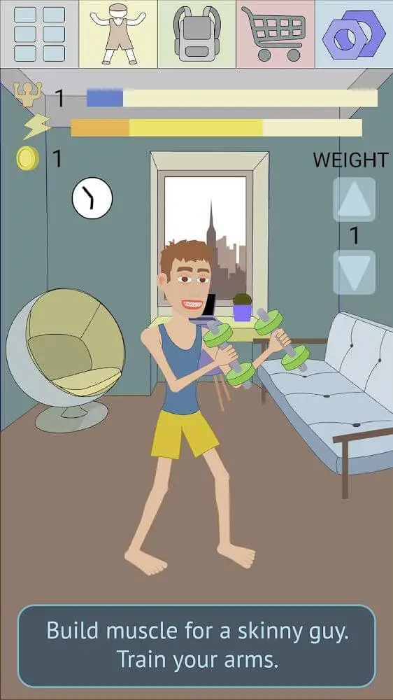 Screenshot of the Muscle Clicker 2 app