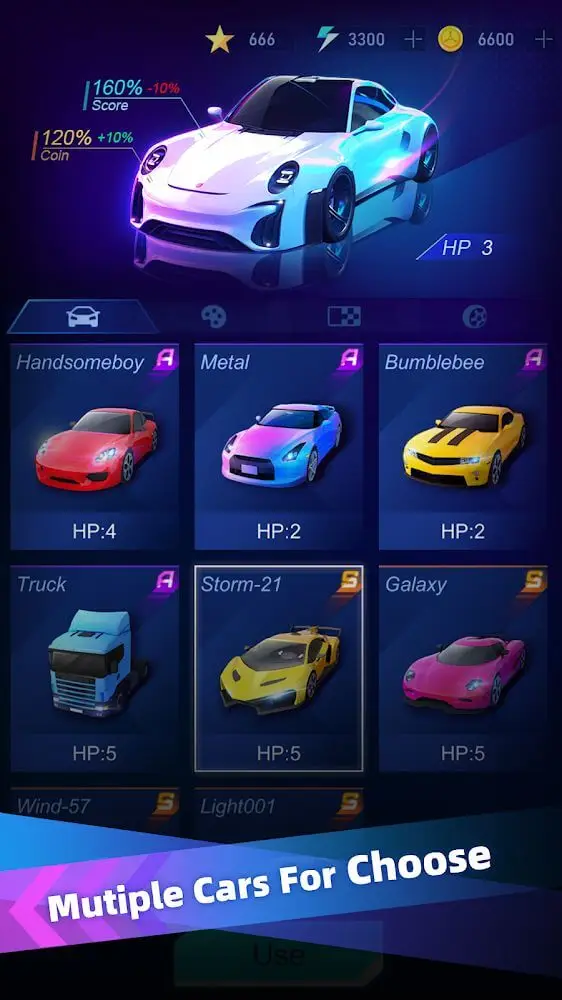 Screenshot of the Music Racing GT app