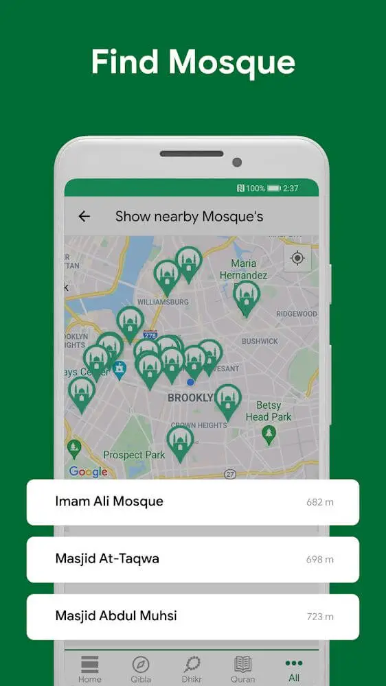 Screenshot of the Muslim app