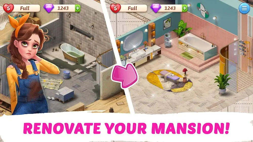 Screenshot of the My Story Mansion Makeover game