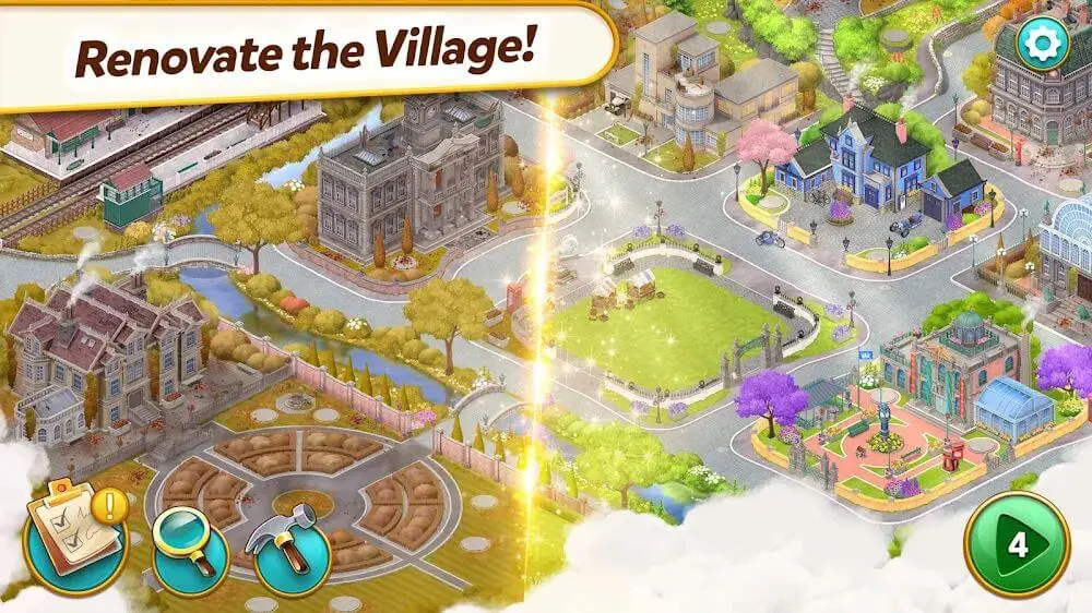 Screenshot of the Mystery Match Village game