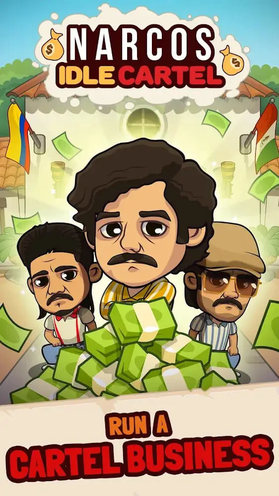Screenshot of the Narcos Idle Cartel app