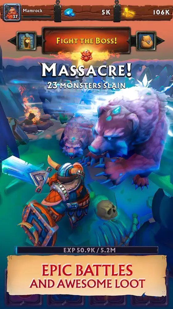 Screenshot of the Never Ending Dungeon app