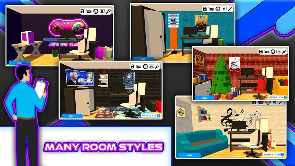 Screenshot of the PCsim game