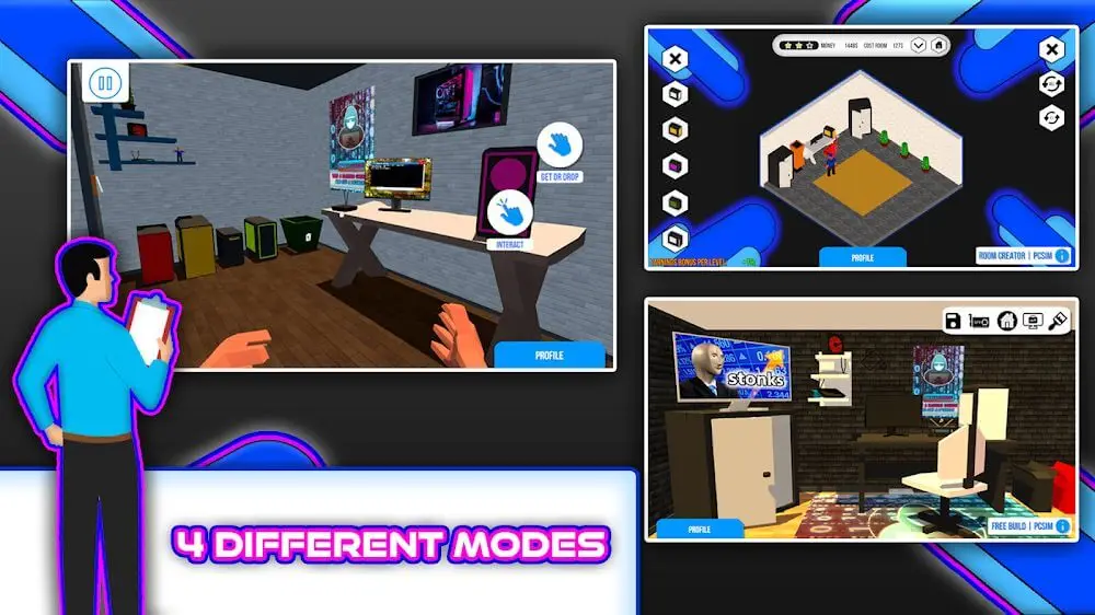 Screenshot of the PCsim game