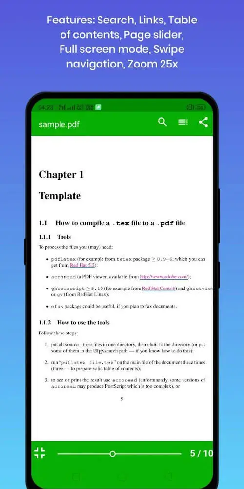 Screenshot of the PDF Viewer Lite app