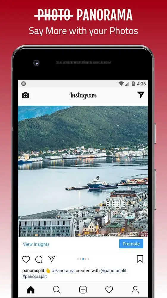 Screenshot of the PanoraSplit app