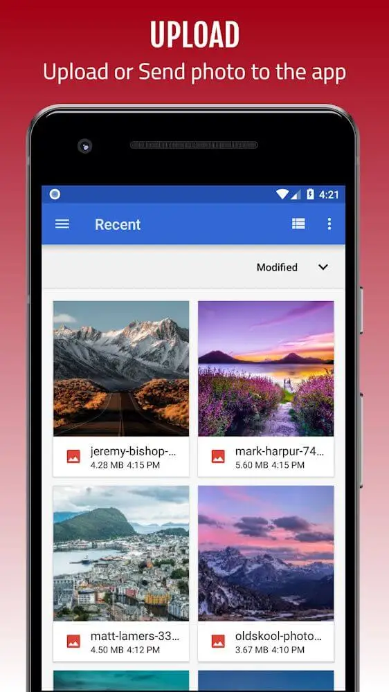 Screenshot of the PanoraSplit app