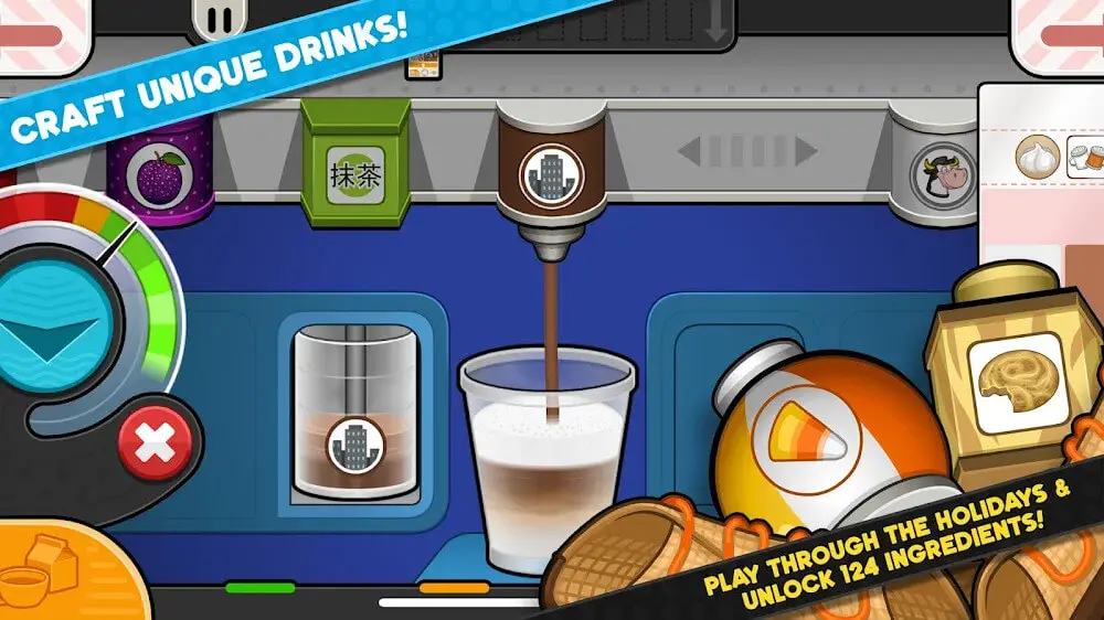 Screenshot of the Papa's Mocharia To Go! game