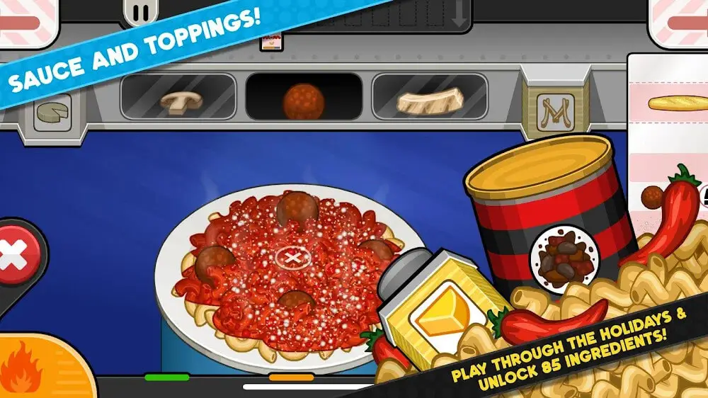 Screenshot of the Papa's Pastaria To Go! game