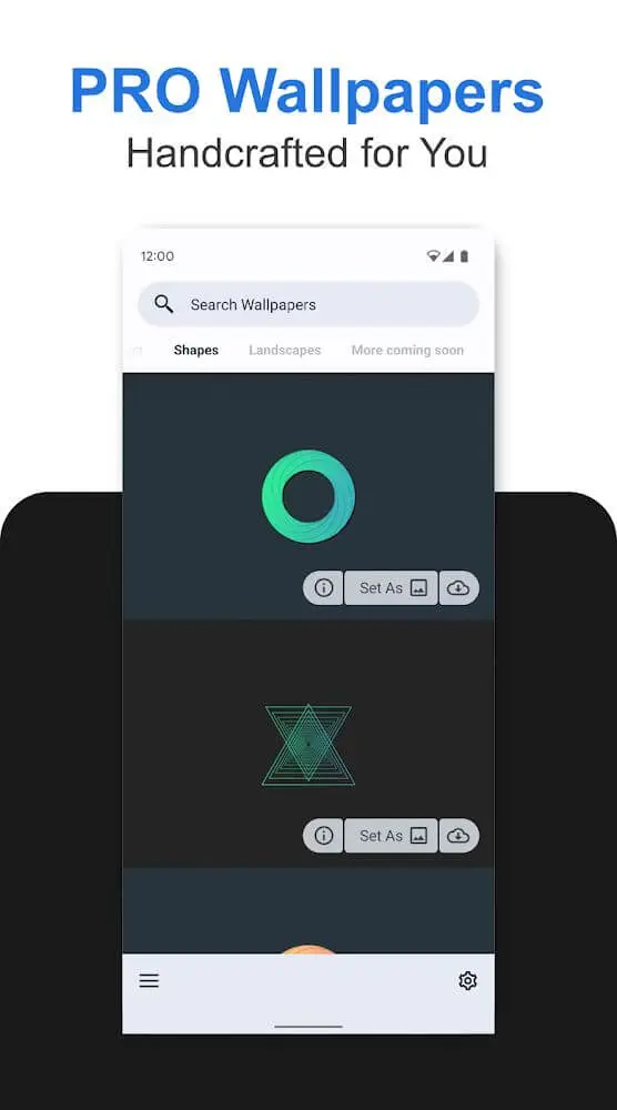 Screenshot of the PaperSplash PRO app