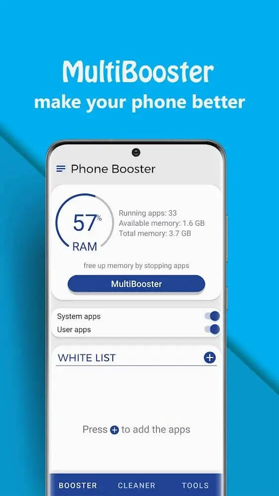 Screenshot of the Phone Booster Pro app