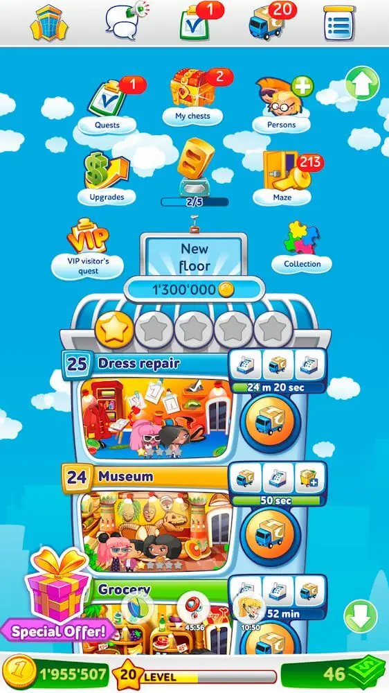 Screenshot of the Pocket Tower app
