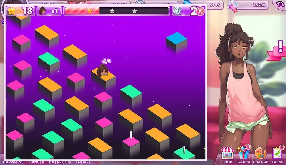 Screenshot of the Pocket Waifu game