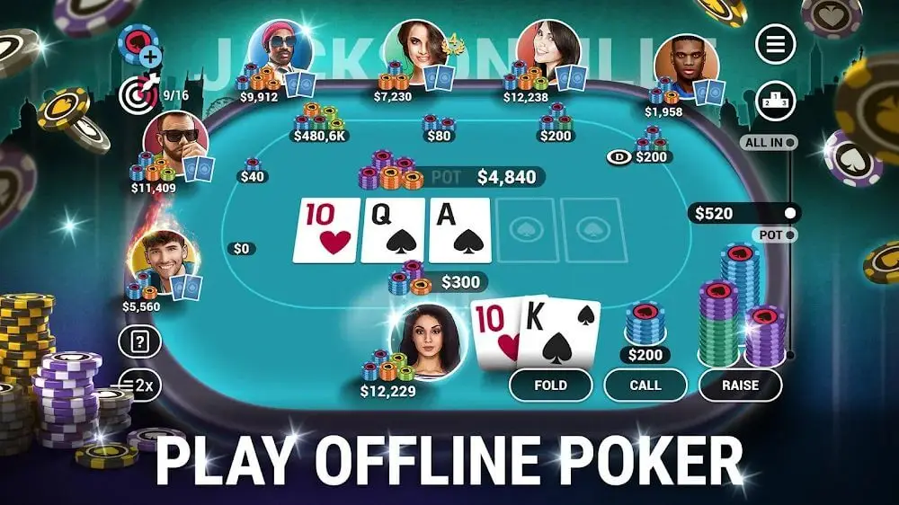 Screenshot of the Poker World game