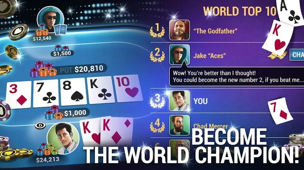 Screenshot of the Poker World game