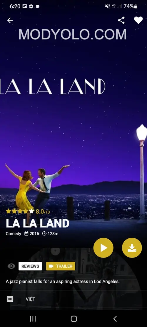 Screenshot of the Popcorn Time app