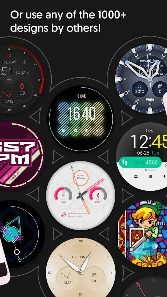 Screenshot of the Pujie Black app