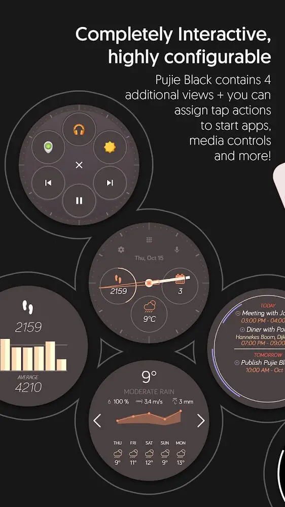Screenshot of the Pujie Black app