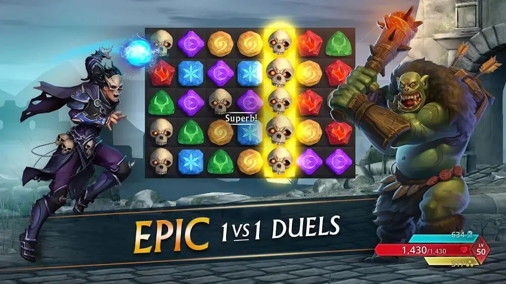 Screenshot of the Puzzle Quest 3 game