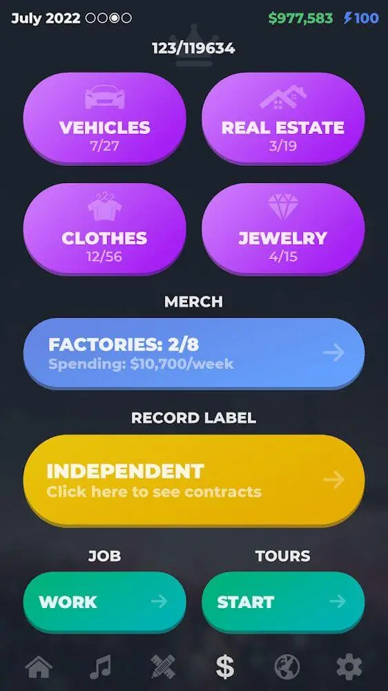 Screenshot of the RAPSTAR - Rapper Simulator app