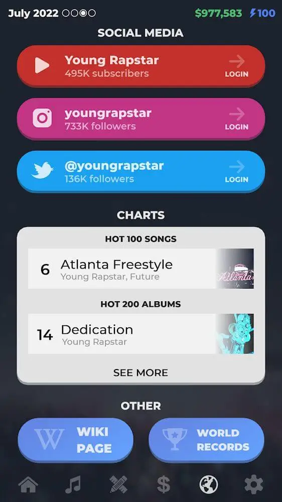 Screenshot of the RAPSTAR - Rapper Simulator app