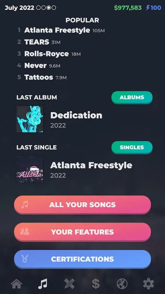 Screenshot of the RAPSTAR - Rapper Simulator app