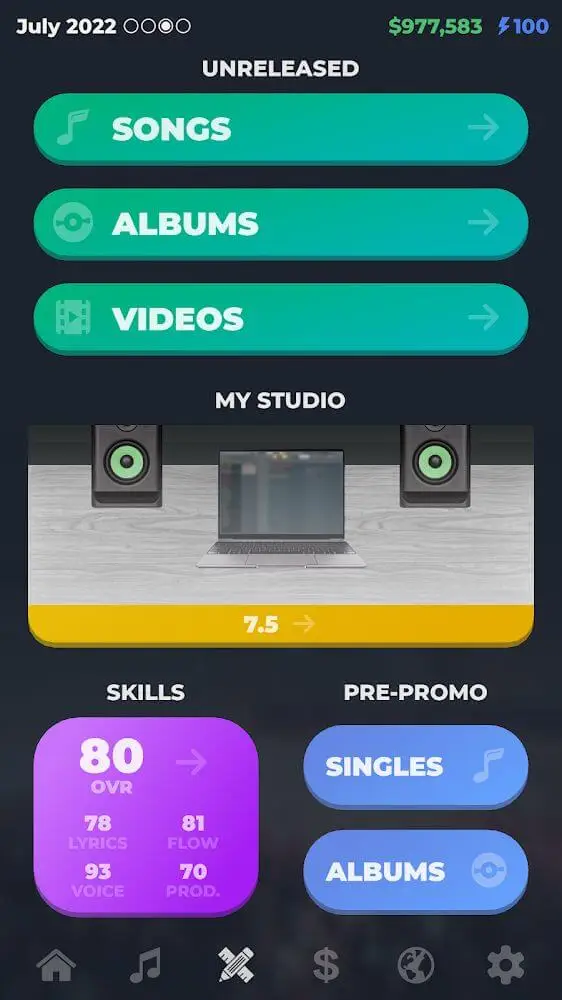 Screenshot of the RAPSTAR - Rapper Simulator app