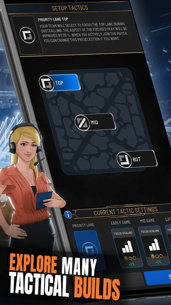 Screenshot of the RIVALS Esports MOBA Manager app
