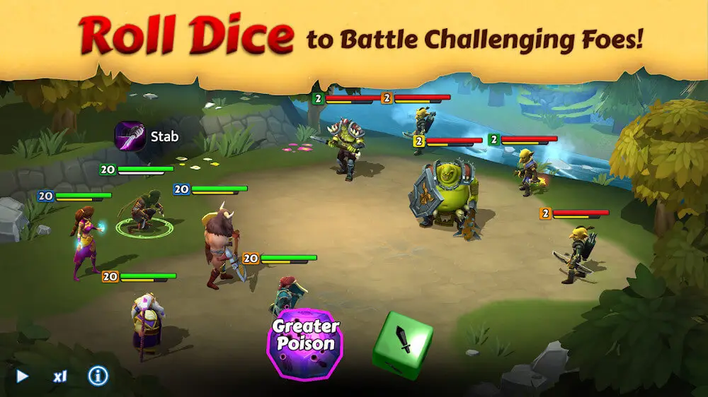 Screenshot of the RPG Dice: Heroes of Whitestone game