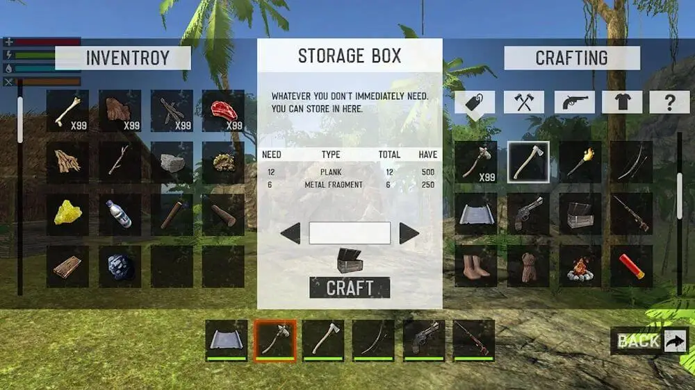 Screenshot of the Raft Survival Forest 2 game