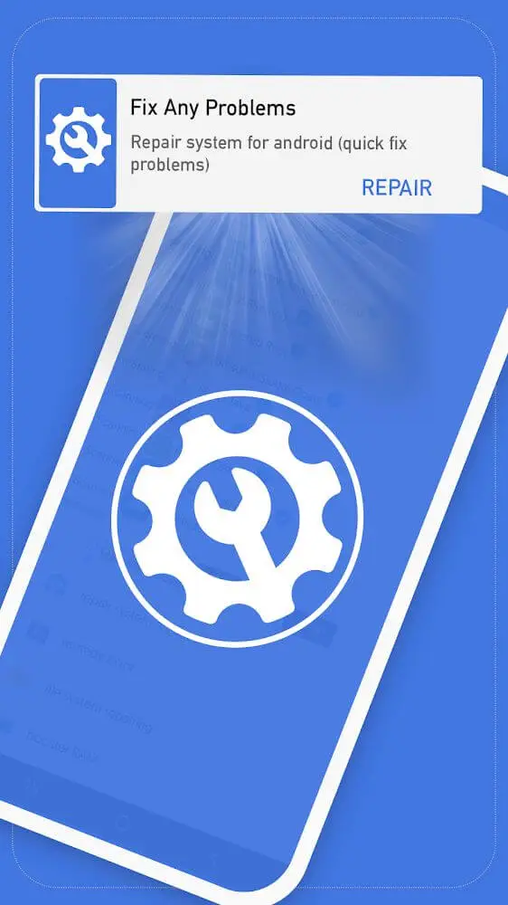Screenshot of the Repair System for Android app