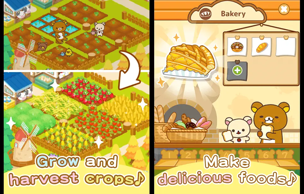 Screenshot of the Rilakkuma Farm game