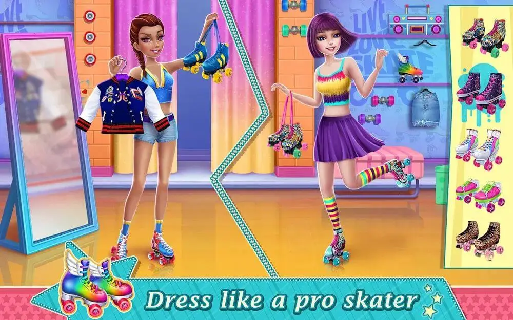 Screenshot of the Roller Skating Girls game
