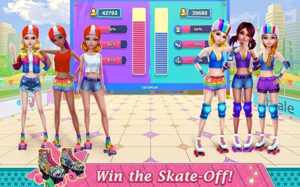 Screenshot of the Roller Skating Girls game