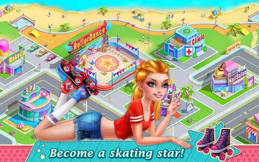 Screenshot of the Roller Skating Girls game