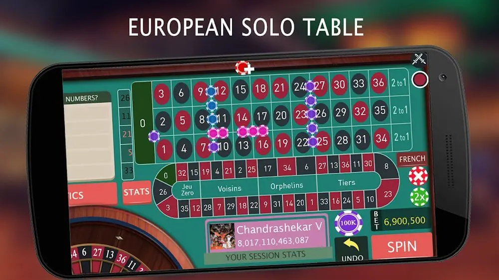 Screenshot of the Roulette Royale game