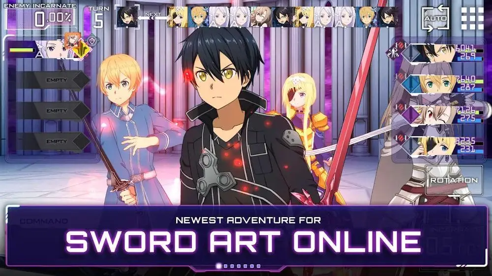 Screenshot of the SAO Unleash Blading game