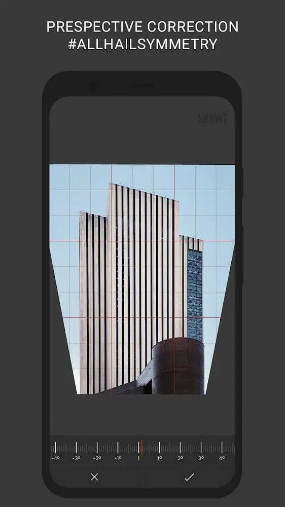 Screenshot of the SKRWT app