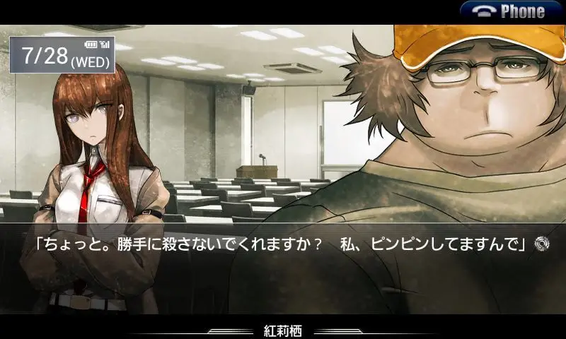 Screenshot of the STEINS GATE game