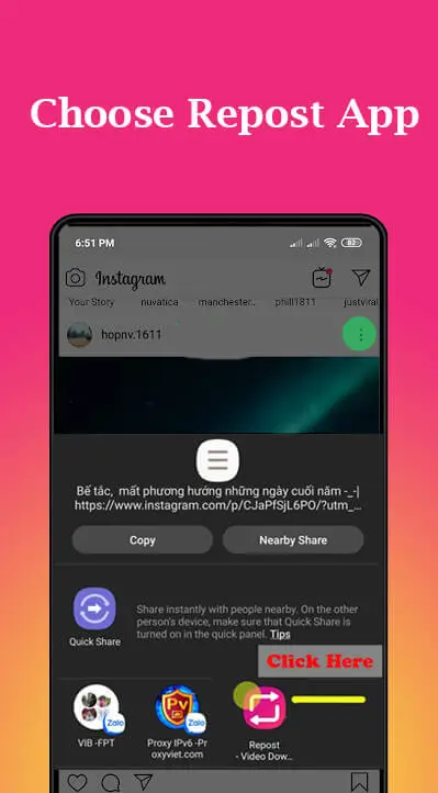 Screenshot of the Save & Repost IG 2021 app