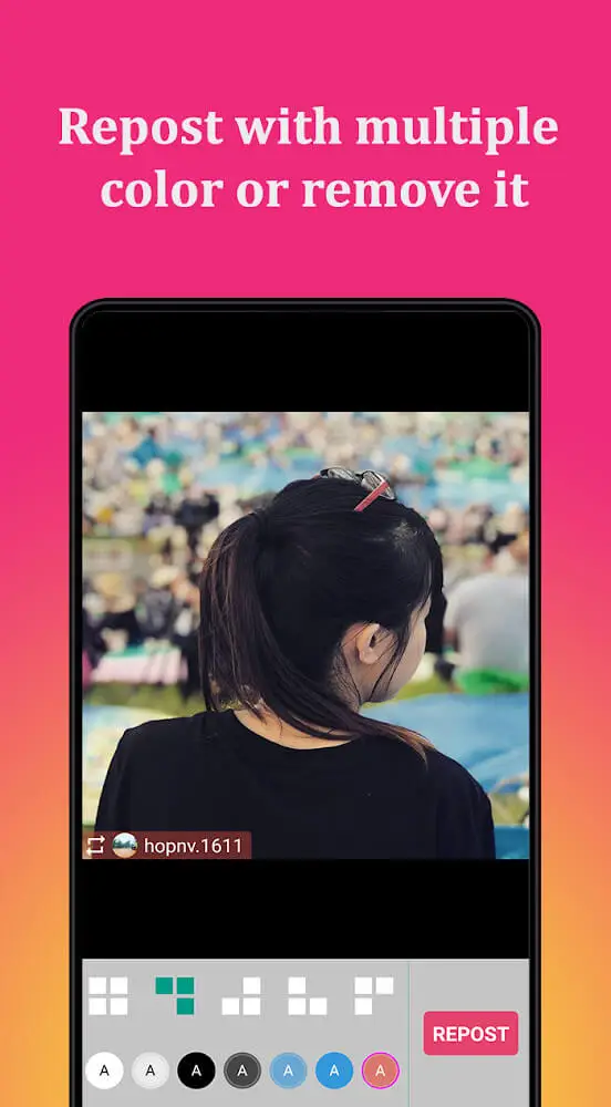 Screenshot of the Save & Repost IG 2021 app