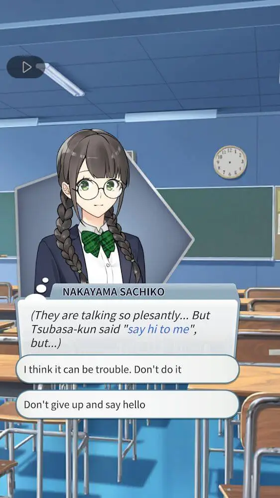 Screenshot of the School Love Story Game otome app