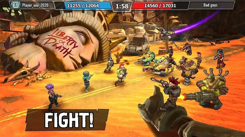 Screenshot of the Shelter War game