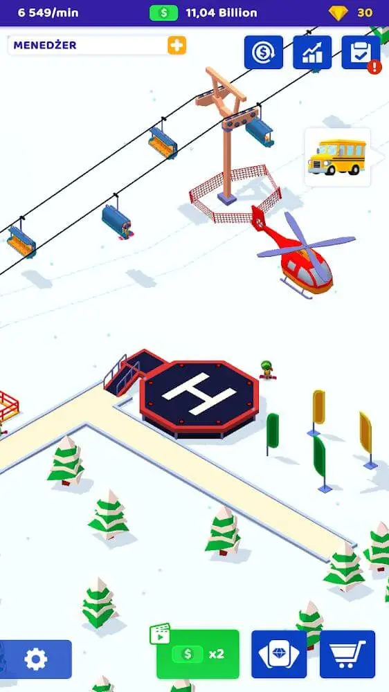 Screenshot of the Ski Resort: Idle Snow Tycoon app