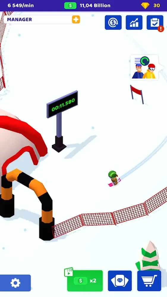 Screenshot of the Ski Resort: Idle Snow Tycoon app