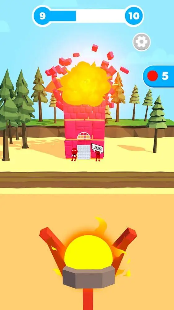 Screenshot of the Slingshot Smash app