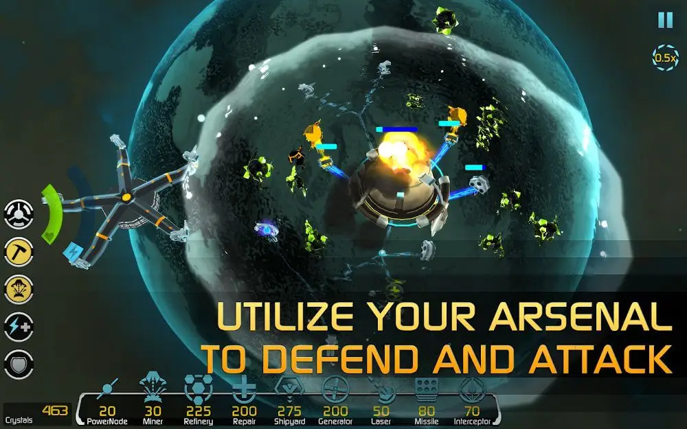Screenshot of the Solar Siege game